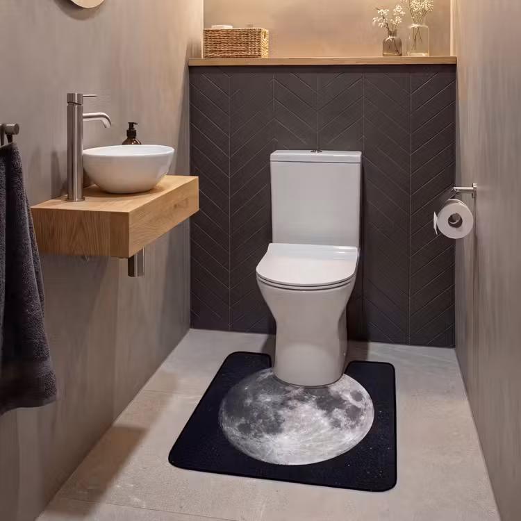 WC Vorleger - Mond – Sterne – Weltraum - Maan - Sterren - Ruimte WCmat U-uitsnede middel