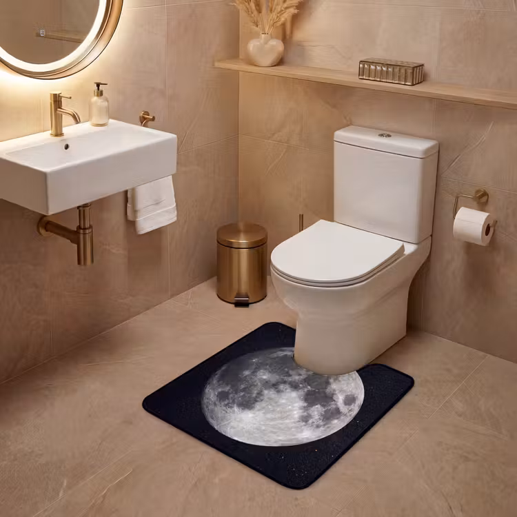 WC Vorleger - Mond – Sterne – Weltraum - Maan - Sterren - Ruimte WCmat U-uitsnede middel