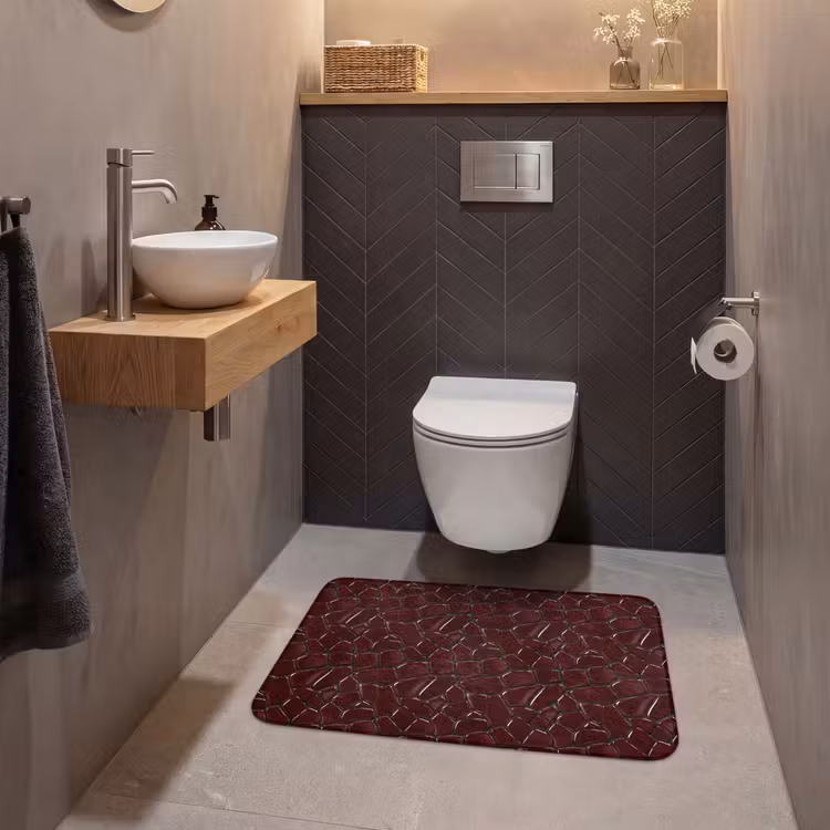 Mozaïek - Tegel - Bordeauxrood WCmat middel 1009 -sfeer2