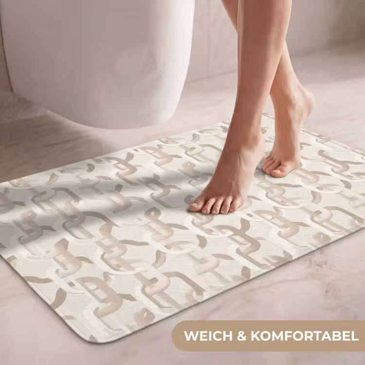Motief - Abstract - Beige WCmat middel 1009 -USP_ZachtDE