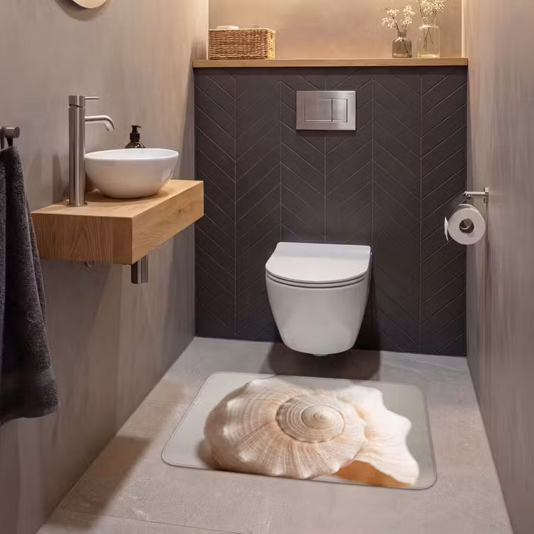 Schelp - Detail - Beige WCmat middel -sfeer2