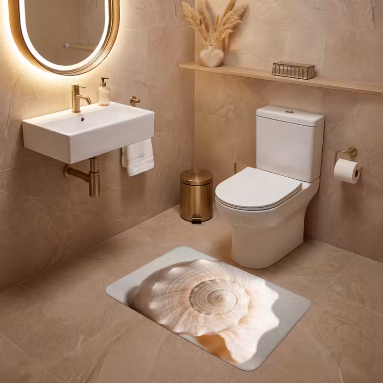 Schelp - Detail - Beige WCmat middel -sfeer3