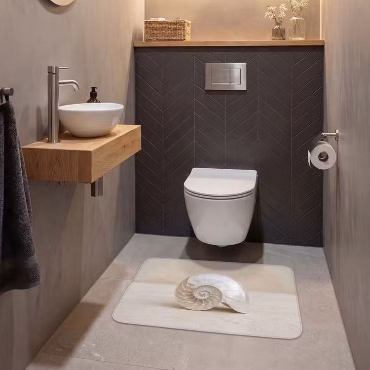 Schelp - Spiraal - Beige WCmat middel -sfeer2