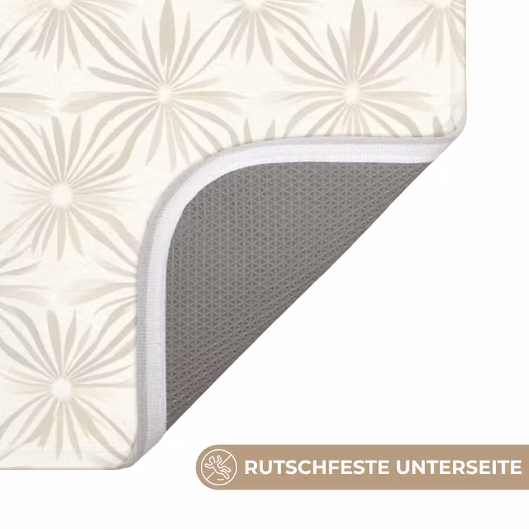 Patroon - Bloemen - Beige WCmat middel 1009 -USP_AntislipDE