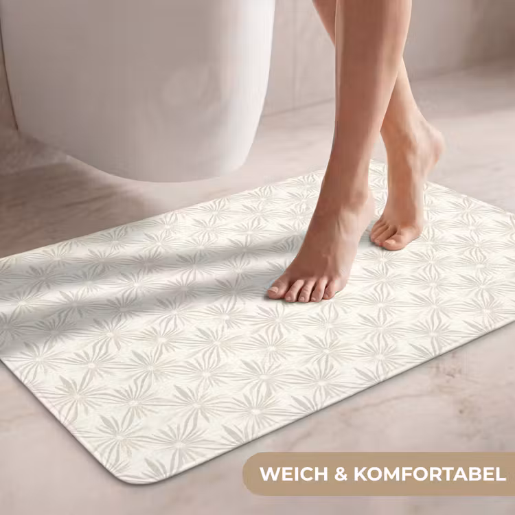 Patroon - Bloemen - Beige WCmat middel 1009 -USP_ZachtDE