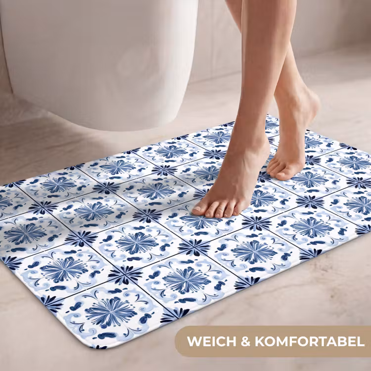 Patroon - Tegel - Blauw WCmat middel 1009 -USP_ZachtDE