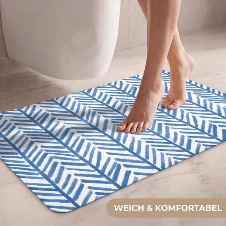 Patroon - Streep - Blauw WCmat middel 1009 -USP_ZachtDE