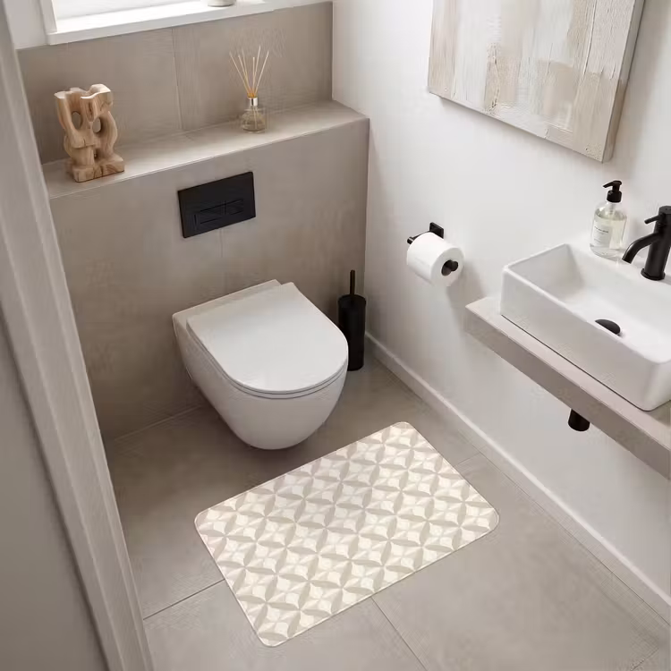 Patroon - Klassiek - Beige WCmat middel 1009 -sfeer1