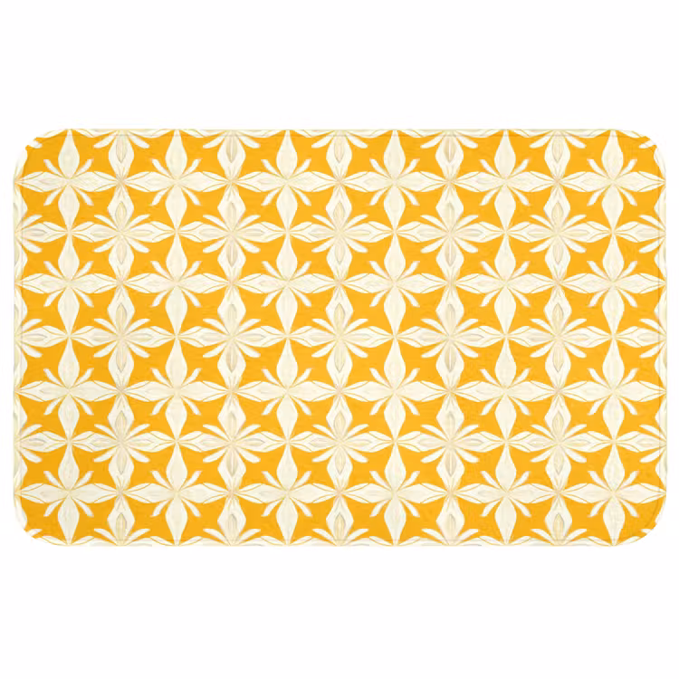 Patroon - Retro - Geel WCmat middel 1009 -3d