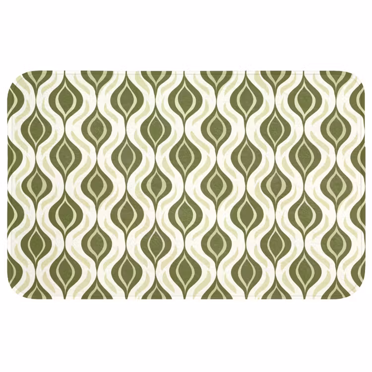 Patroon - Retro - Groen WCmat middel 1009 -3d