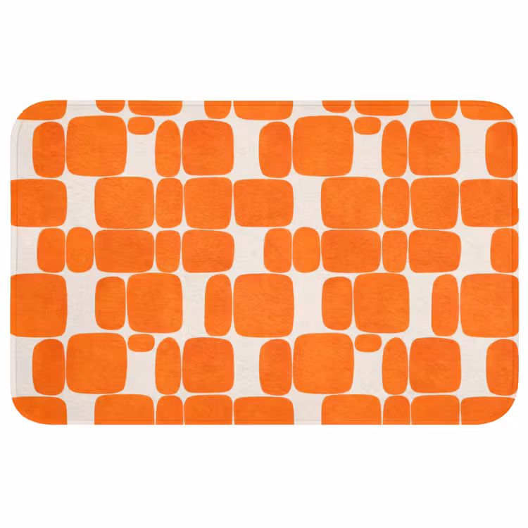 Patroon - Retro - Oranje WCmat middel 1009 -3d