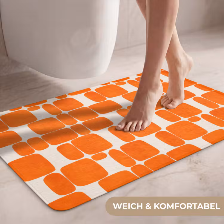 Patroon - Retro - Oranje WCmat middel 1009 -USP_ZachtDE