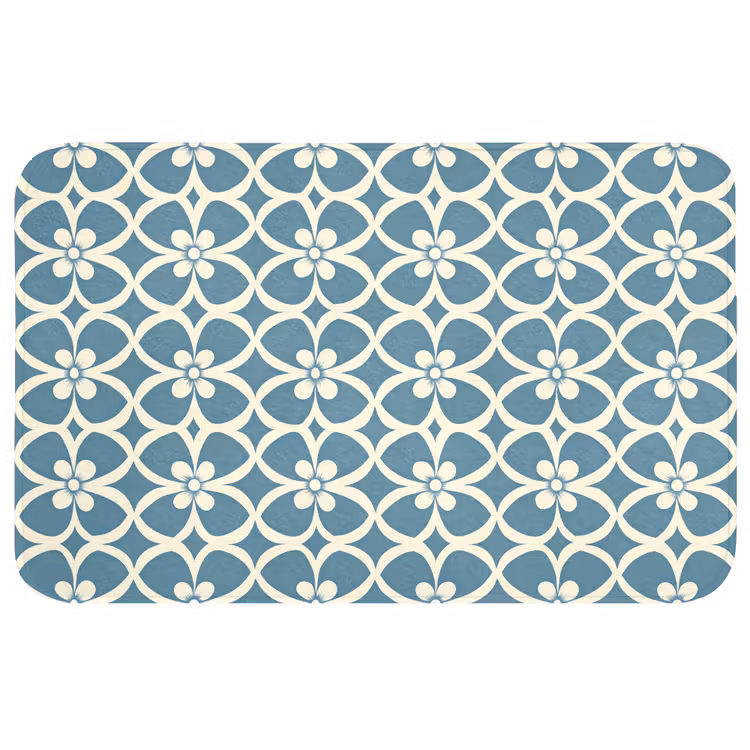 Patroon - Symmetrisch - Blauw WCmat middel 1009 -3d