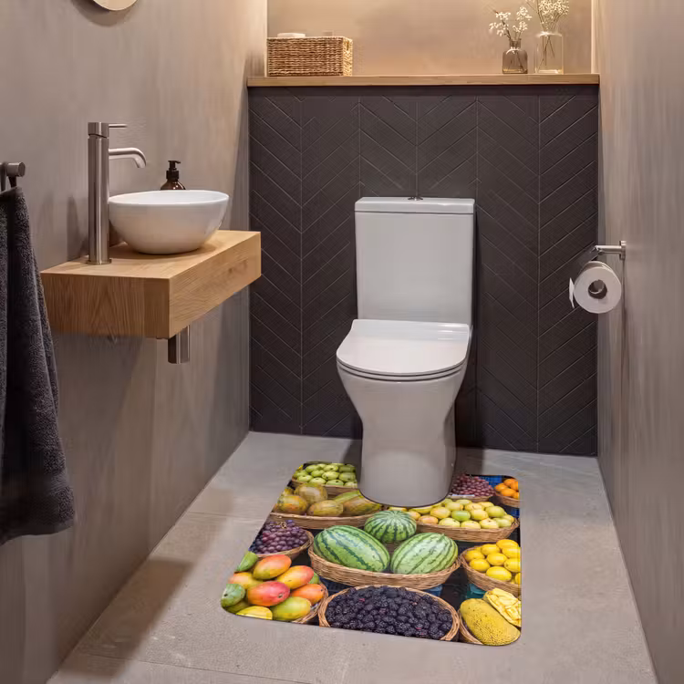 WC Vorleger - Obst – Markt – Bunt - Fruit - Markt - Kleurrijk WCmat U-uitsnede middel