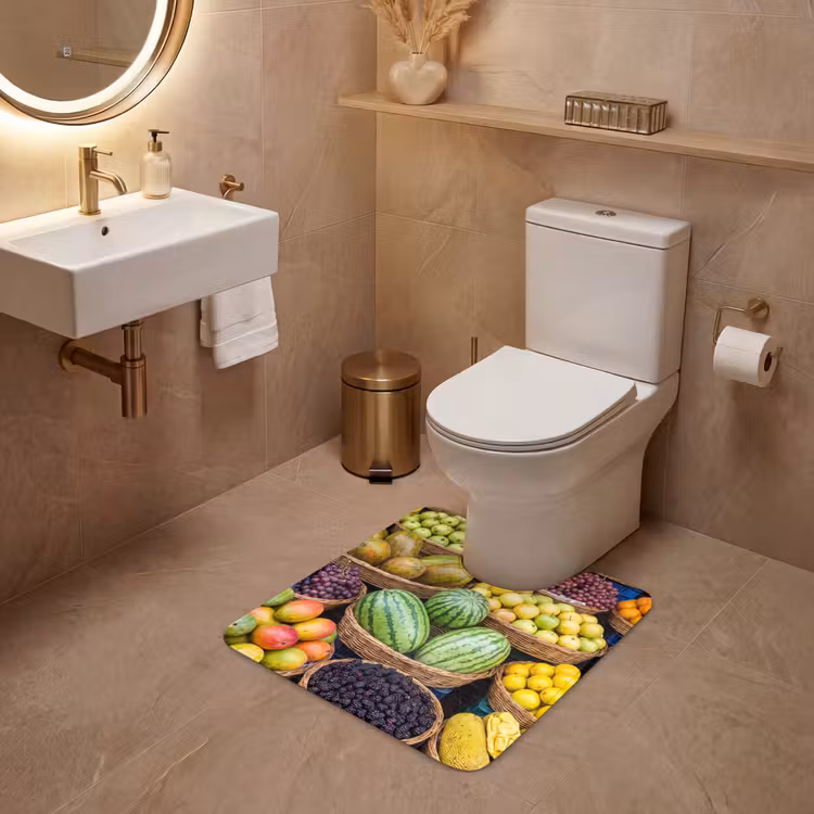 WC Vorleger - Obst – Markt – Bunt - Fruit - Markt - Kleurrijk WCmat U-uitsnede middel