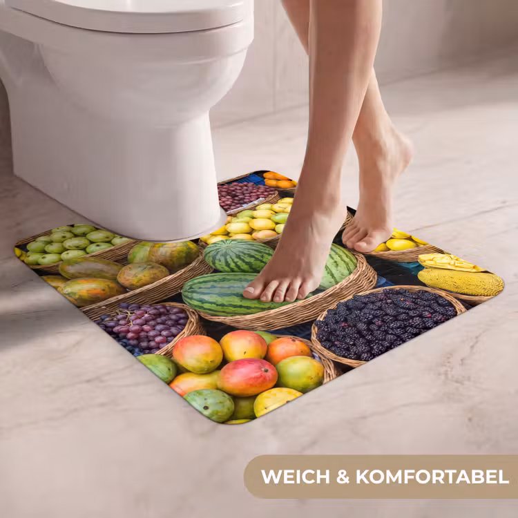 WC Vorleger - Obst – Markt – Bunt - Fruit - Markt - Kleurrijk WCmat U-uitsnede middel