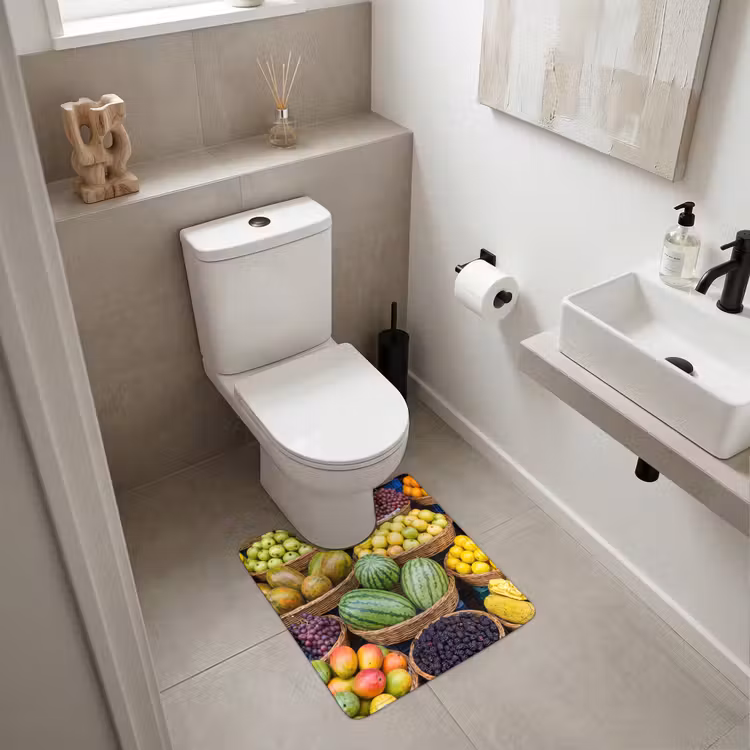 WC Vorleger - Obst – Markt – Bunt - Fruit - Markt - Kleurrijk WCmat U-uitsnede middel