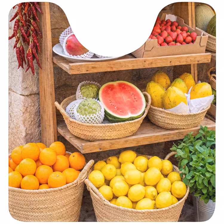 WC Vorleger - Obst – Markt – Frisch - Fruit - Markt - Vers WCmat U-uitsnede middel