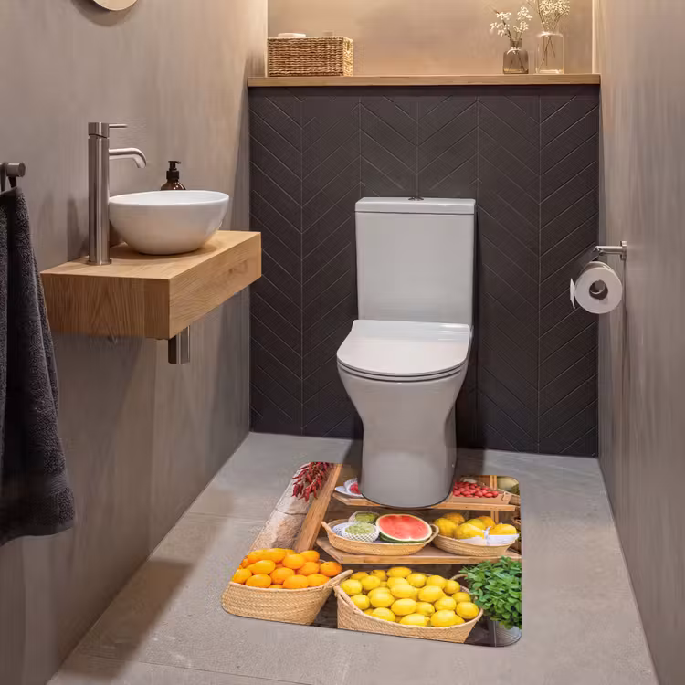 WC Vorleger - Obst – Markt – Frisch - Fruit - Markt - Vers WCmat U-uitsnede middel