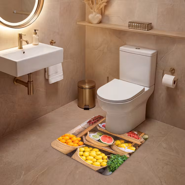 WC Vorleger - Obst – Markt – Frisch - Fruit - Markt - Vers WCmat U-uitsnede middel