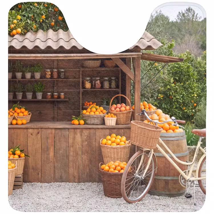 WC Vorleger - Obst – Markt – Ländlich - Fruit - Markt - Landelijk WCmat U-uitsnede middel