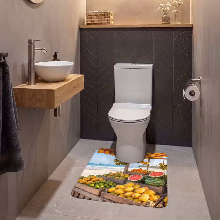 WC Vorleger - Obst – Strand – Tropisch - Fruit - Strand - Tropisch WCmat U-uitsnede middel