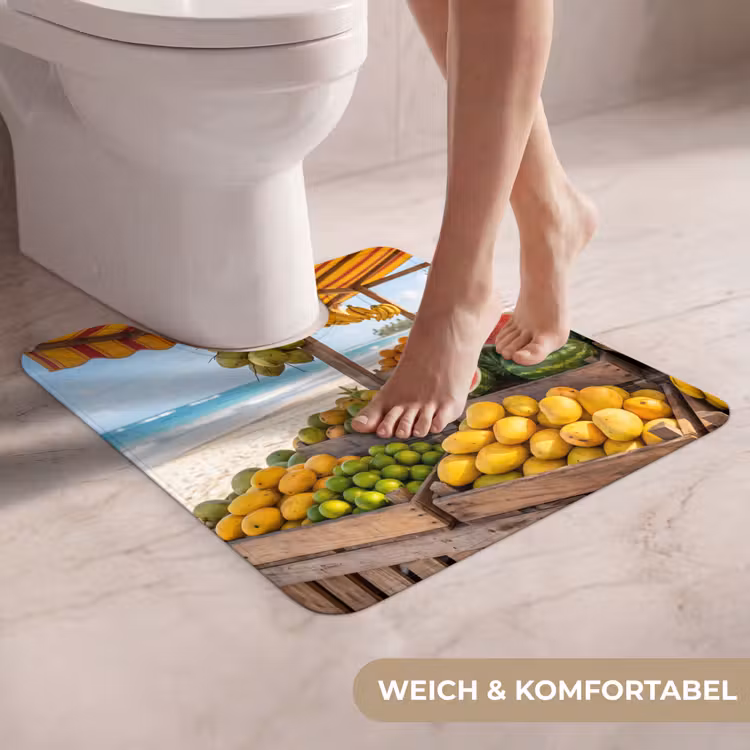WC Vorleger - Obst – Strand – Tropisch - Fruit - Strand - Tropisch WCmat U-uitsnede middel
