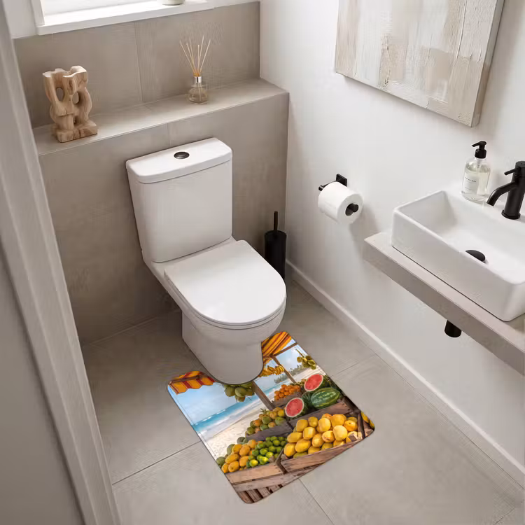 WC Vorleger - Obst – Strand – Tropisch - Fruit - Strand - Tropisch WCmat U-uitsnede middel