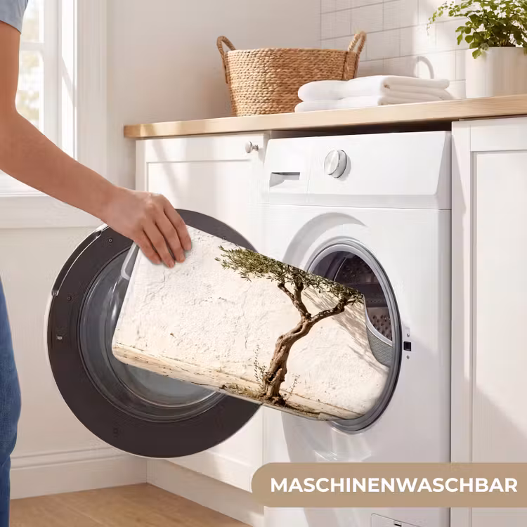 WC Vorleger - Olivenbaum – Wand – weiß - Olijfboom - muur - wit WCmat U-uitsnede middel