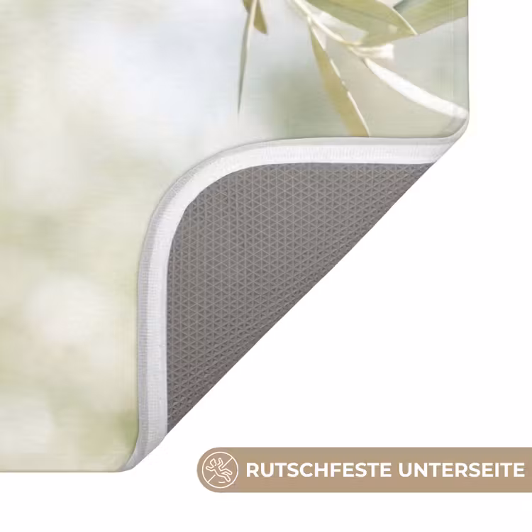 WC Vorleger - Olivenbaum – Zweig – grün - Olijfboom - tak - groen WCmat U-uitsnede middel