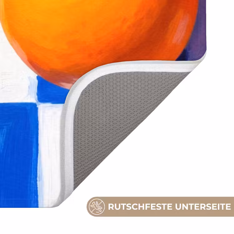 WC Vorleger - Orange – Kariert – Essen - Sinaasappel - Geruit - Eten WCmat U-uitsnede middel