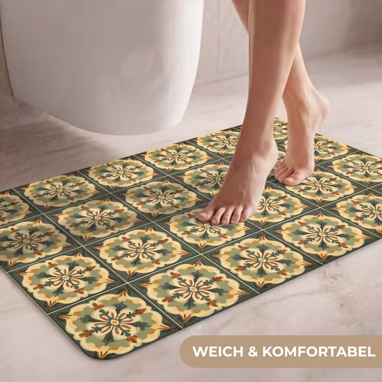 Ornament - Patroon - Groen WCmat middel 1009 -USP_ZachtDE