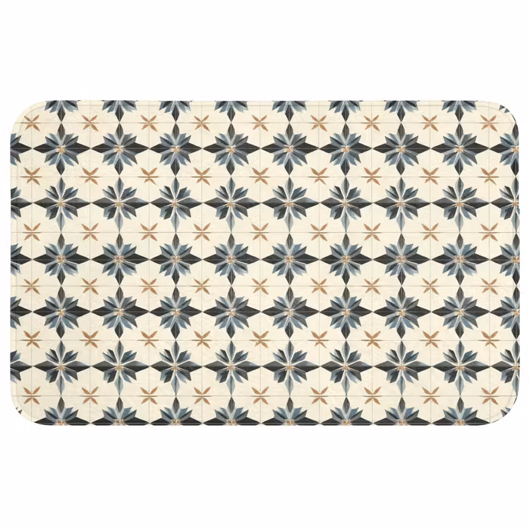 Sierlijk - Ornament - Blauw WCmat middel 1009 -3d