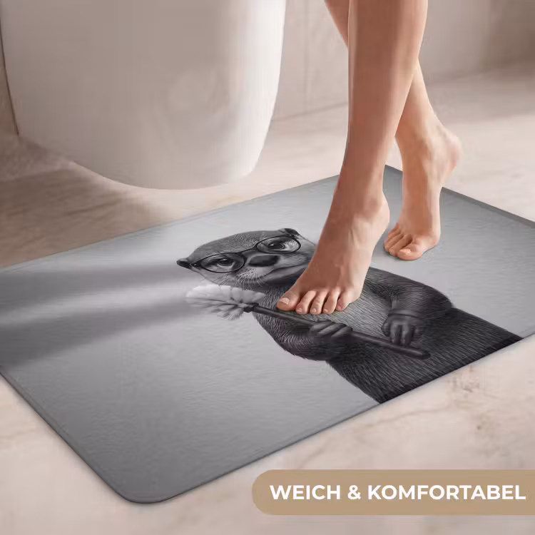 Otter - Wc-borstel - Bril - Zwart - Wit WCmat middel -USP_ZachtDE