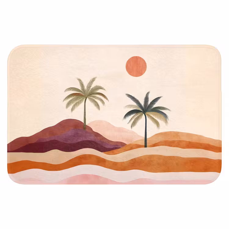 Palmbomen - Abstract - Zon - Heuvels WCmat klein -3d