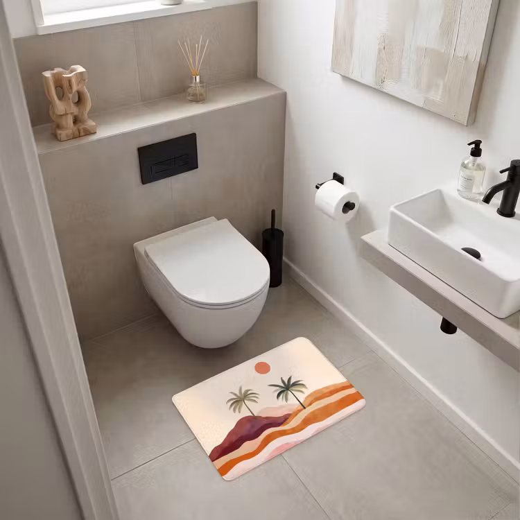 Palmbomen - Abstract - Zon - Heuvels WCmat klein -sfeer1