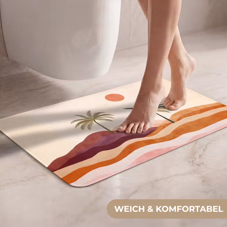 Palmbomen - Abstract - Zon - Heuvels WCmat klein -USP_ZachtDE