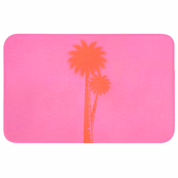 Palmbomen - Modern - Roze WCmat middel -3d
