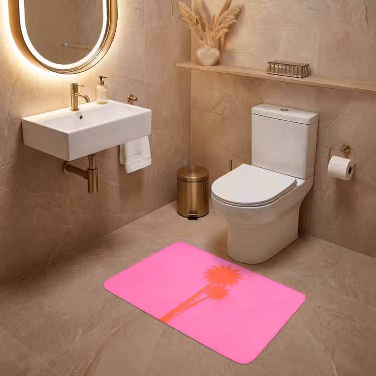 Palmbomen - Modern - Roze WCmat middel -sfeer3