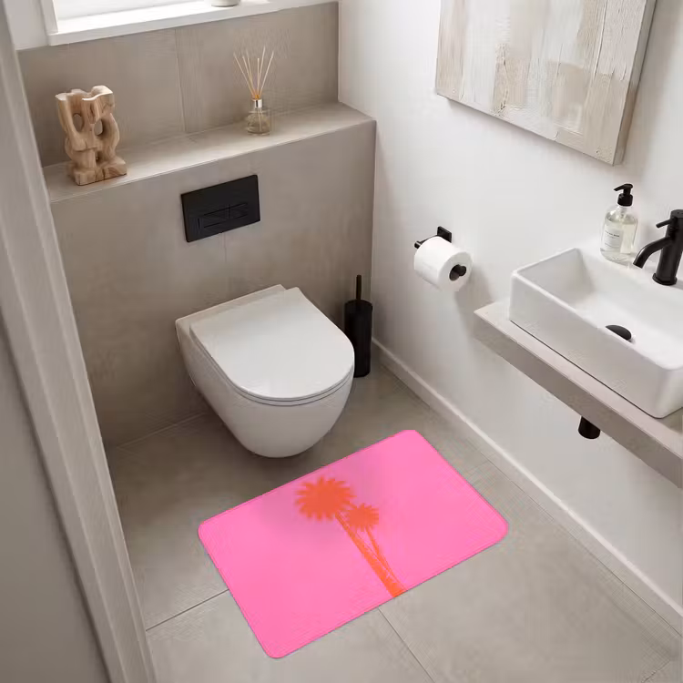 Palmbomen - Modern - Roze WCmat middel -sfeer1