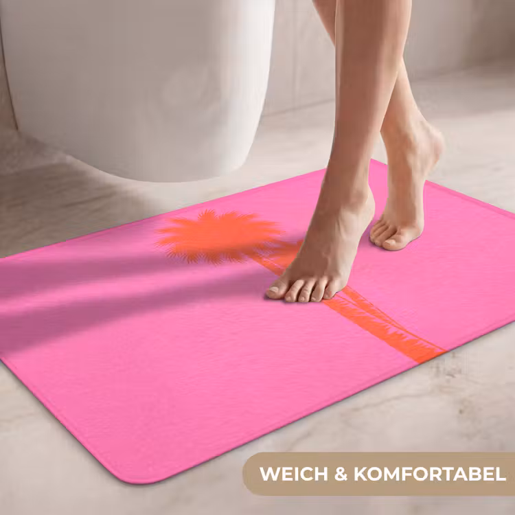 Palmbomen - Modern - Roze WCmat middel -USP_ZachtDE