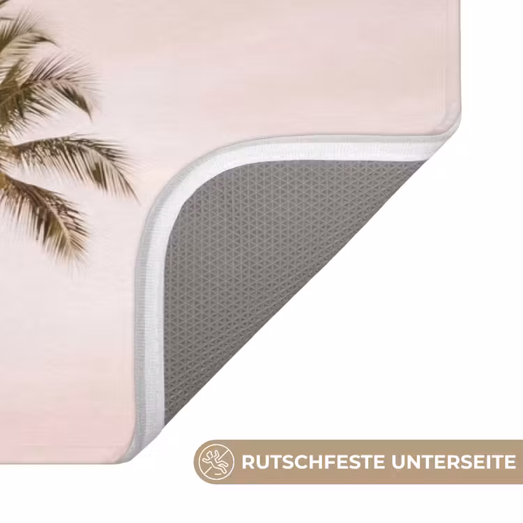 Palmbomen - Zonsondergang - Roze WCmat middel -USP_AntislipDE