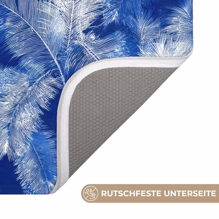 Palmblad - Patroon - Blauw WCmat middel 1009 -USP_AntislipDE