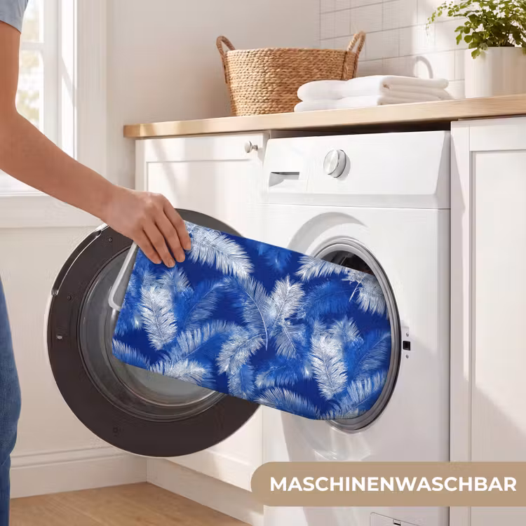 Palmblad - Patroon - Blauw WCmat middel 1009 -USP_WasbaarDE