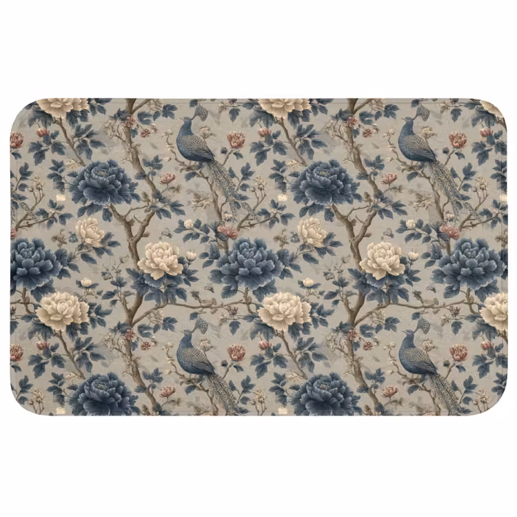 Pauw - Bloemen - Blauw WCmat middel 1009 -3d