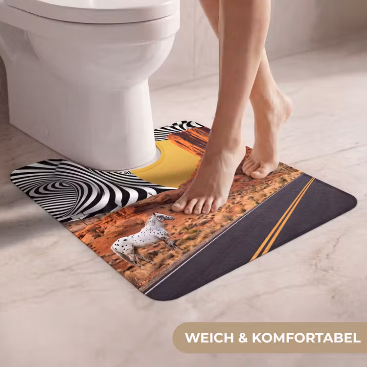 WC Vorleger - Pferd – Wüste – Natur - Paard - Woestijn - Natuur WCmat U-uitsnede middel