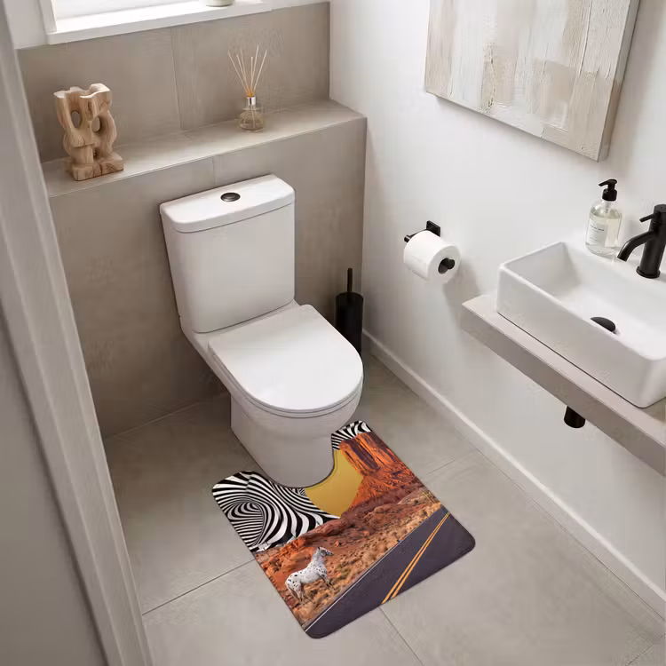 WC Vorleger - Pferd – Wüste – Natur - Paard - Woestijn - Natuur WCmat U-uitsnede middel