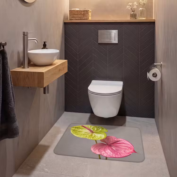 Planten - Anthurium - Groen - Roze WCmat middel -sfeer2