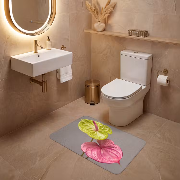 Planten - Anthurium - Groen - Roze WCmat middel -sfeer3