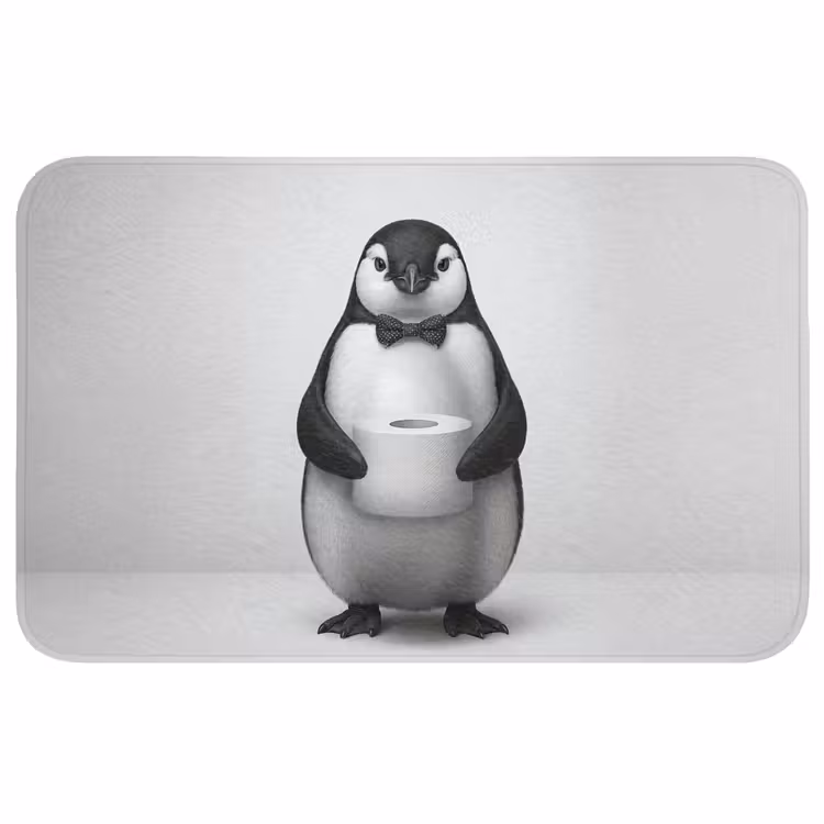 Pinguïn - WC rol - Wit WCmat middel -3d